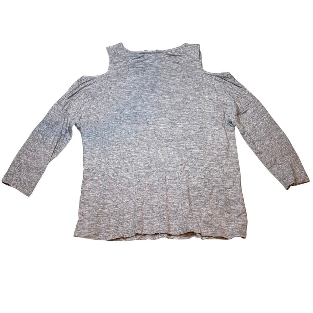 Jasmine & Juliana Gray Cold Shoulder Knit Top Women’s S Casual - Picture 2 of 3